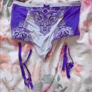 Victoria’s Secret purple panty with garters